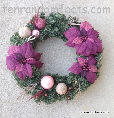 Wreath, Christmas, Green, Purple, Pink, Door, Ten Random Facts, Season